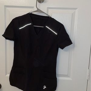 Jaanuu Black Performance Scrub Top